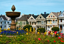 Fontän i Alamo Square Park, San Francisco
