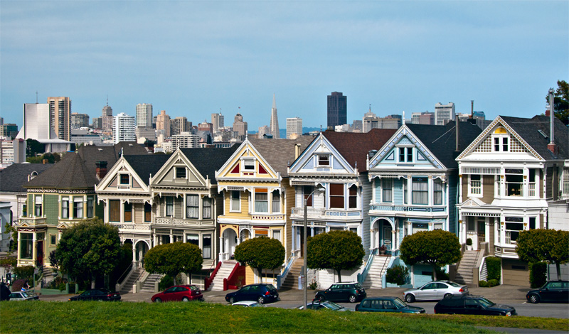 The Painted Ladies vid Alamo Square, San Francisco