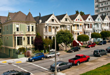 The Painted Ladies längs Alamo Square, San Francisco