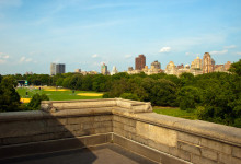 Utsikt över Great Lawn i Central Park från Belvedere Castle, New York