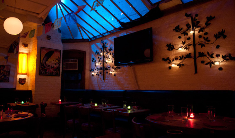 Interiör på Papatzul mexikansk restaurang i SoHo, New York