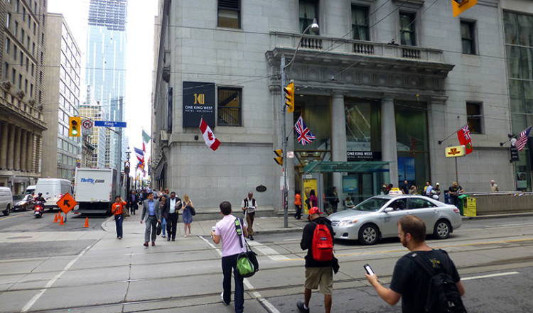 Crossing Street by One King West Hotel, Toronto