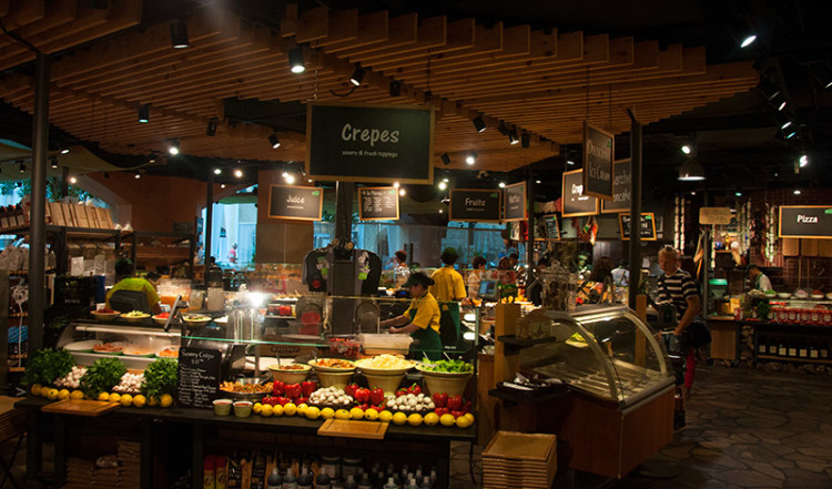 Matstationer på Marché Restaurant, Toronto