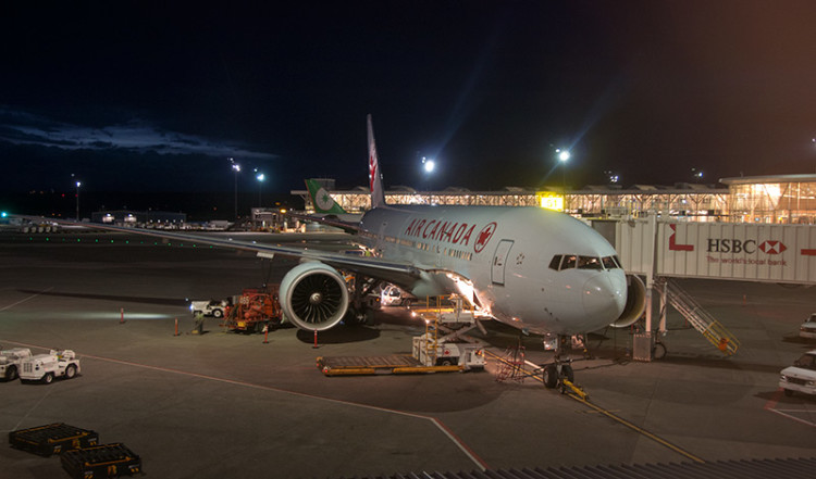 Air Canada airplane at Vancouver Airport