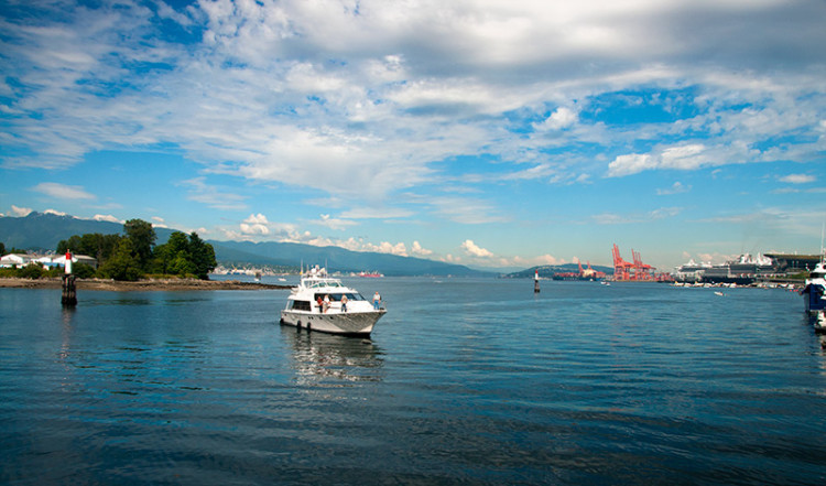 Vancouver från Cardero Park, Kanada