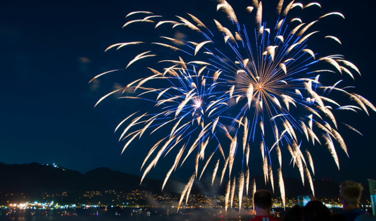 Canada Day fyrverkeri i Vancouver BC