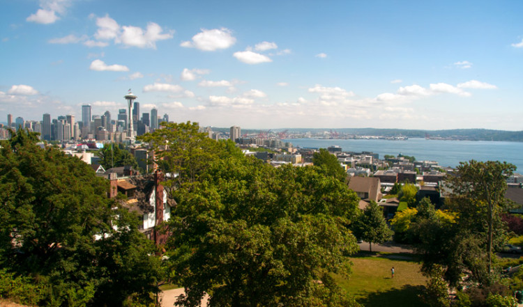 Utsikt över Seattle, från Kerry Park på Queen Anne Hill