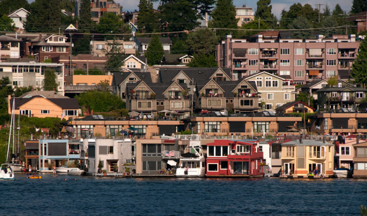 Husbåtar sett från Gas Works Park, Seattle