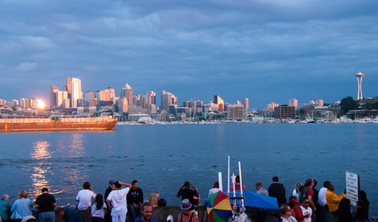 Skymning över Gas Works Park, Seattle