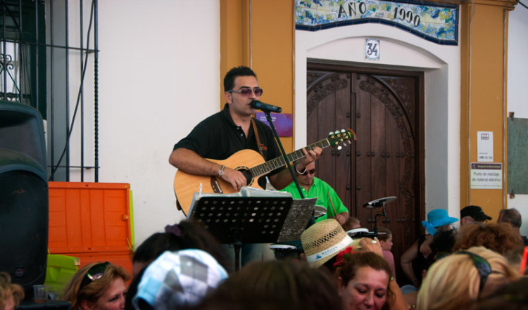 Live musik på Calle Mar, Fiesta de la Vendimia, Manilva