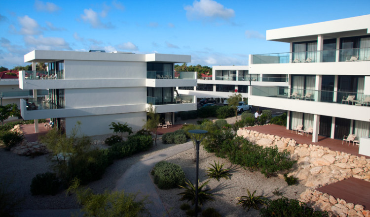 Utsikt från vår terass på Papagayo Beach and Design Hotel, Jan Thiel, Curacao