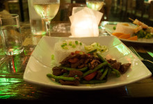 Stekt biff med grönsakor och ris, Ginger Restaurant, Willemstad