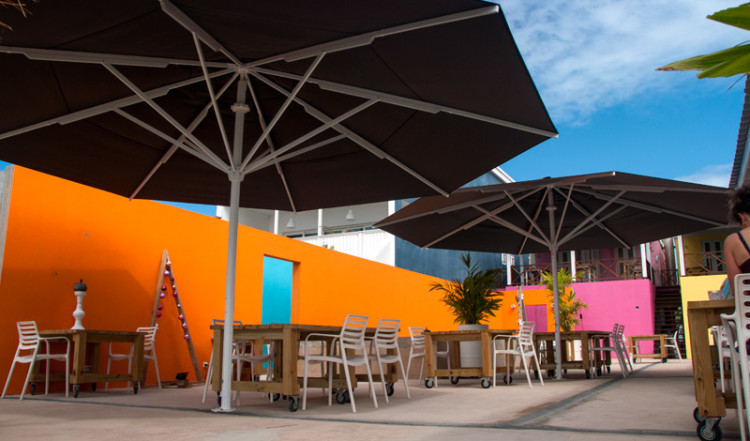 Innergården till Bijblauw Hotel, Willemstad, Curacao