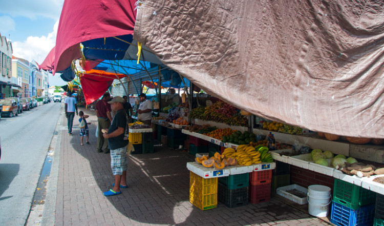 Marknad i Willemstad, Curacao