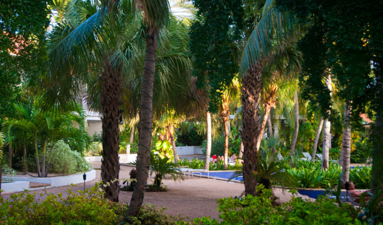 Eftermiddagssol över Floris Suite Hotel i Willemstad, Curacao