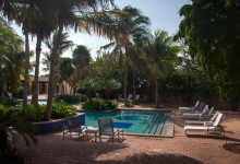 Morgon vid poolområdet på Floris Suite Hotel, Curacao