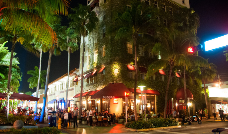 Van Dyke Cafe på Lincoln Road, South Beach Miami