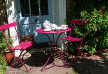 Peacocks Tearooms pittoreska trädgård, Ely