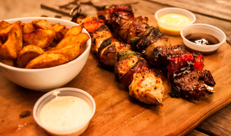 Grillspett på Zest Cafe, Jan Thiel, Curacao