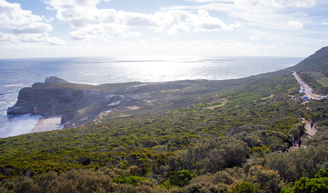 Vy över Diaz Beach vid Godahoppsudden,