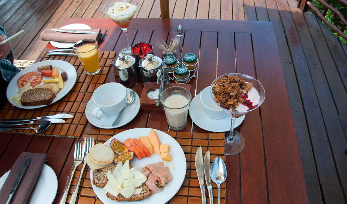 Frukost på Thanda Private Game Reserve