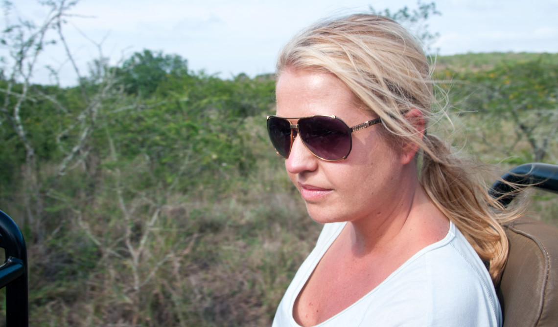 Anki under morgonens game drive, Thanda Private Game Reserve