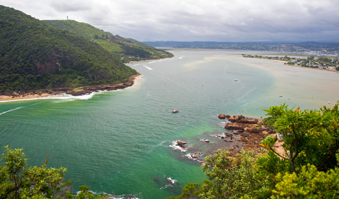 Knysna Lagoon sett från Knysna heads utsiktsplats