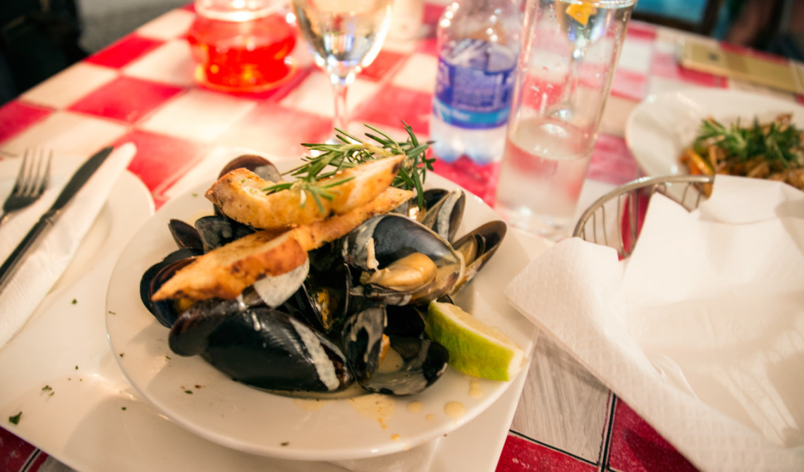 Middag på The Drydock Restaurant vid Waterfront i Knysna