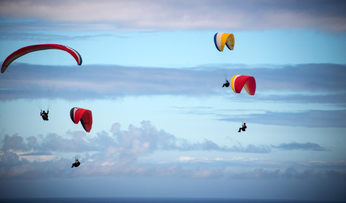 Paragliding vid Map of Africa, Wilderness, Garden Route