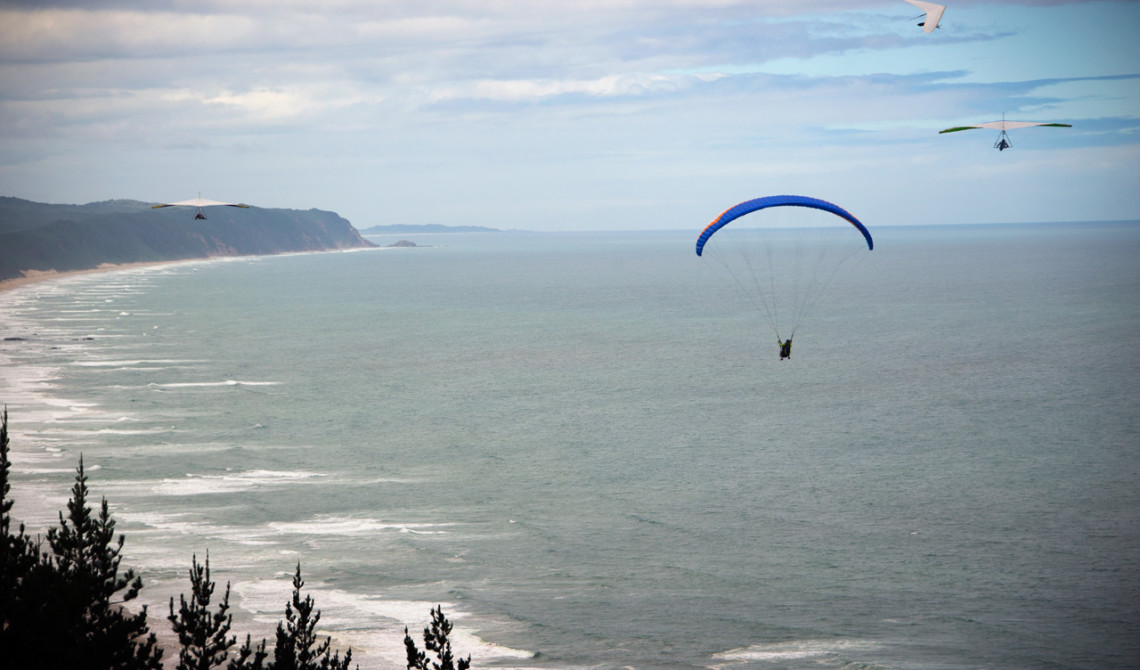 Paragliding vid Map of Africa, Wilderness, Garden Route
