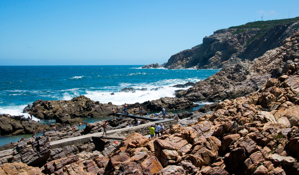 Utsikt från serveringen till Ponto Grille and Carvery i Mossel Bay, Sydafrika