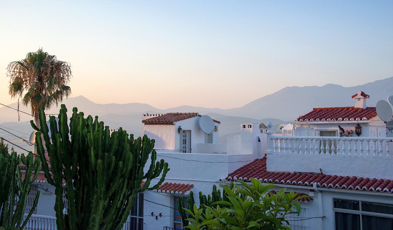 Monte Viñas och solen är på väg att gå ner