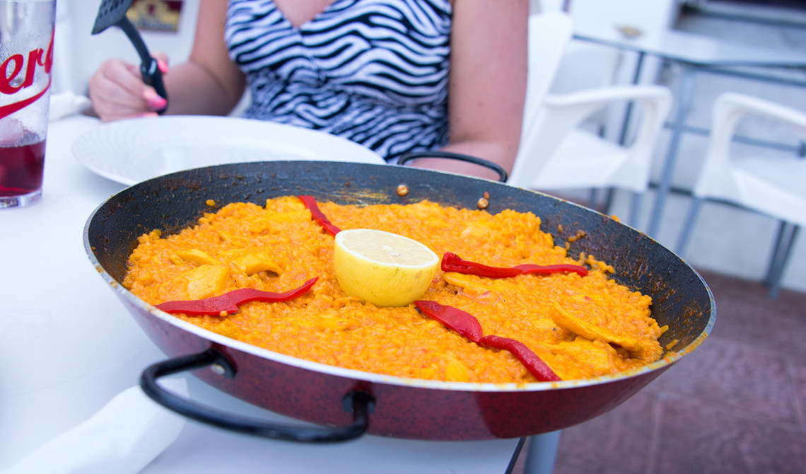 Paella med kyckling på Los Ibericos, Sabinillas