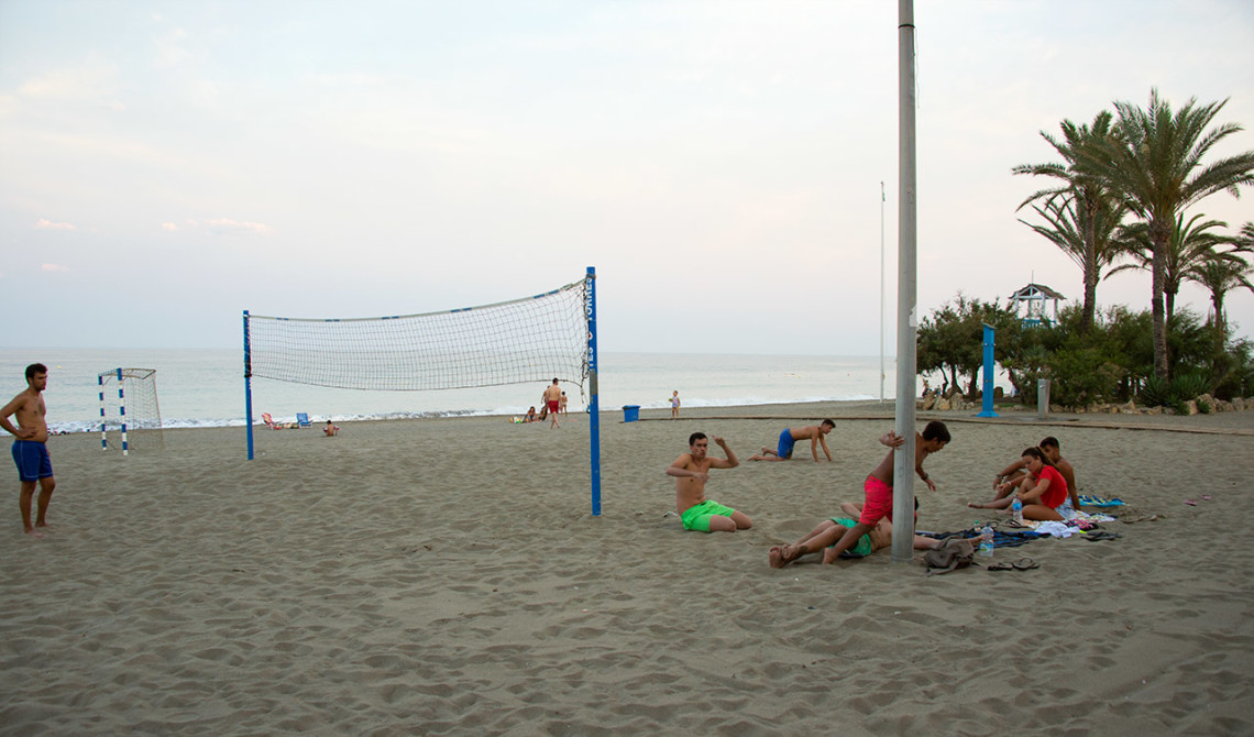 Volleyboll plan på Sabinillas strand
