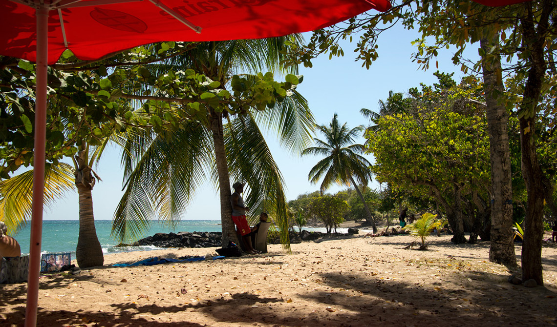 Vår vy under lunchen på Caribbean Food Beach Restaurant, Sainte-Luce, Martinique