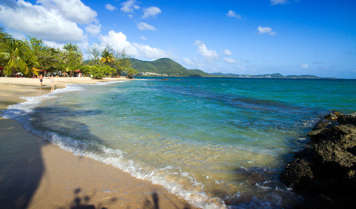 En av Martiniques vackra stränder, Plage de Gros Raisin, Sainte-Luce, Martinique