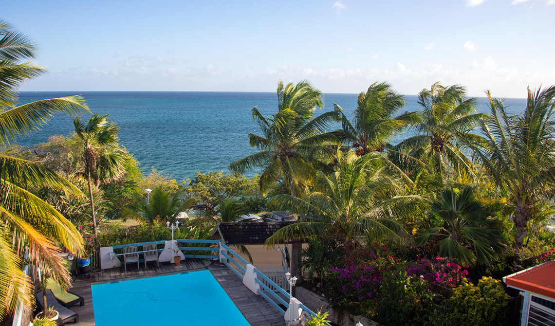 Vacker utsikt från vår balkong på Ti ' Paradis, Martinique
