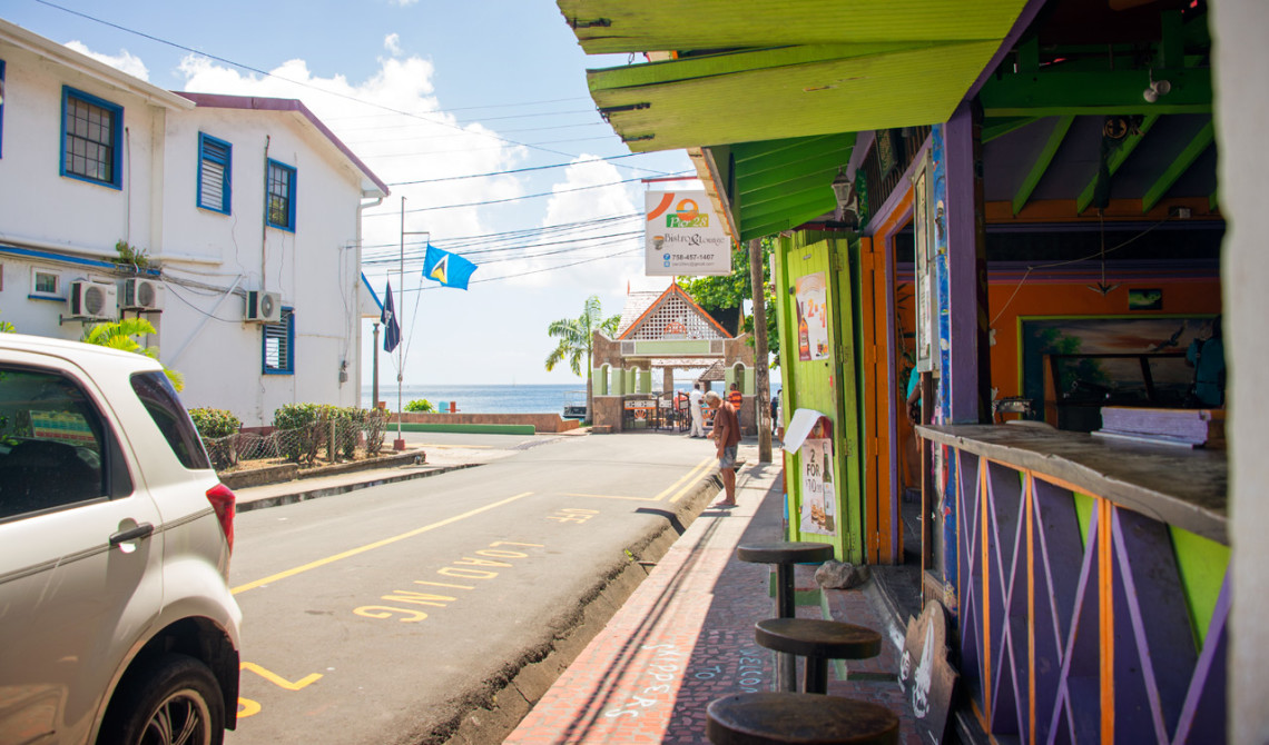 I trevliga Soufrière, Saint Lucia