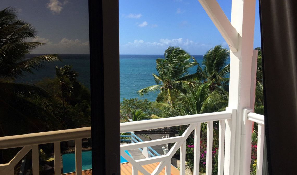 Balkong med utsikt, Ti Paradis i Saint-Luce,Martinique