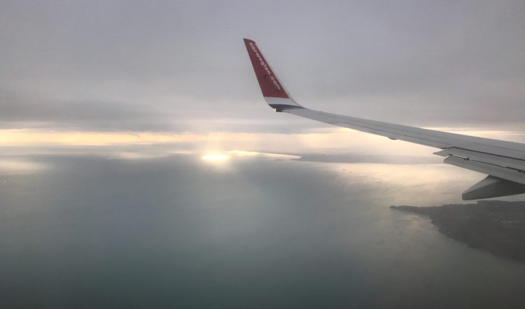 På väg att landa på Irland med Norwegian