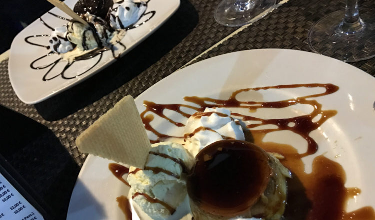 Desserter på La Casita i Sabinillas