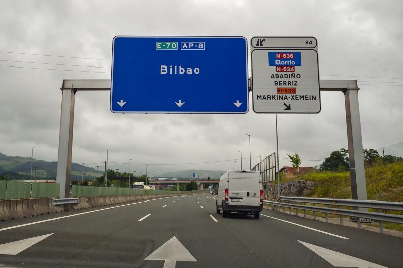 Driving from San Sebastian to Bilbao