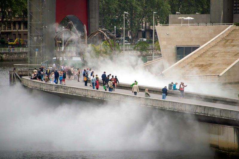 Walkway in smoke, Guggenheim Museum, Bilbao