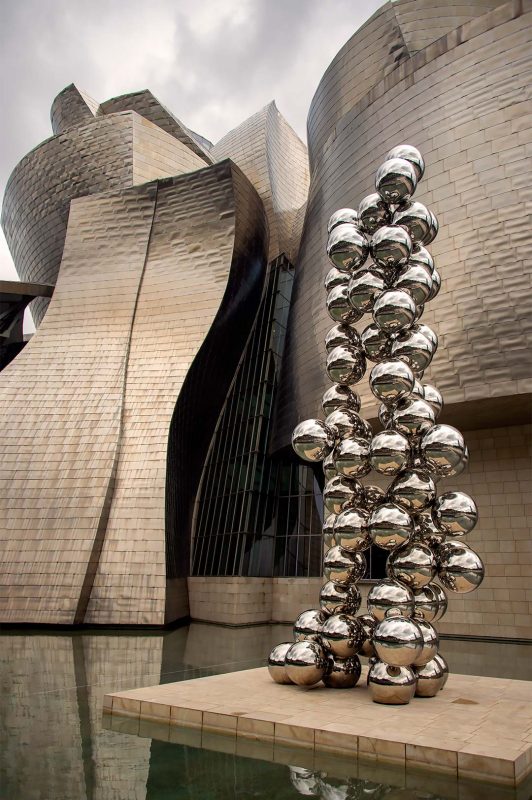 Art outside Guggenheim Museum, Bilbao Spain